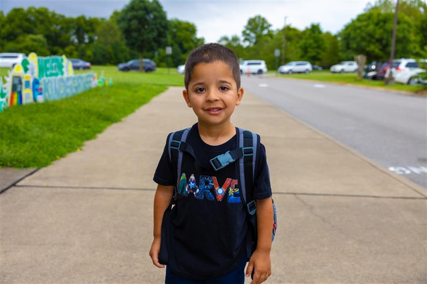 Kindergarten students start their school year